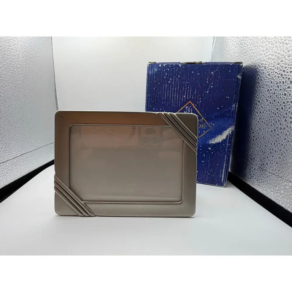 Royal Selangor Pewter Picture Frames Lot of 3 Floral Hibiscus Diagonal Corners